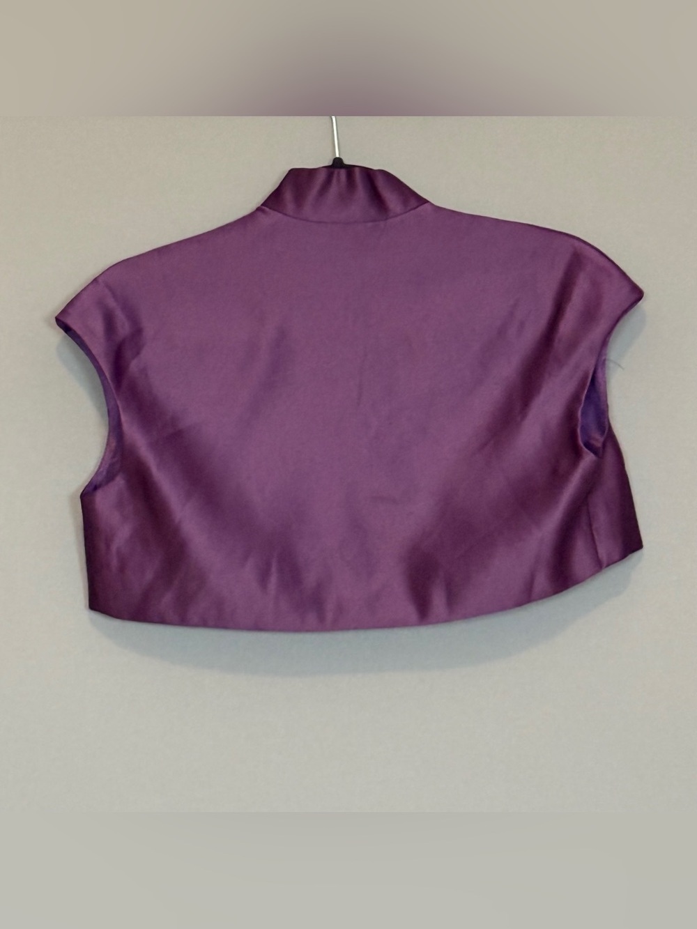 vtg Y2K Scott McClintock Purple Satin Bolero Shrug Formal Evening Jacket 10 M - Picture 2 of 8
